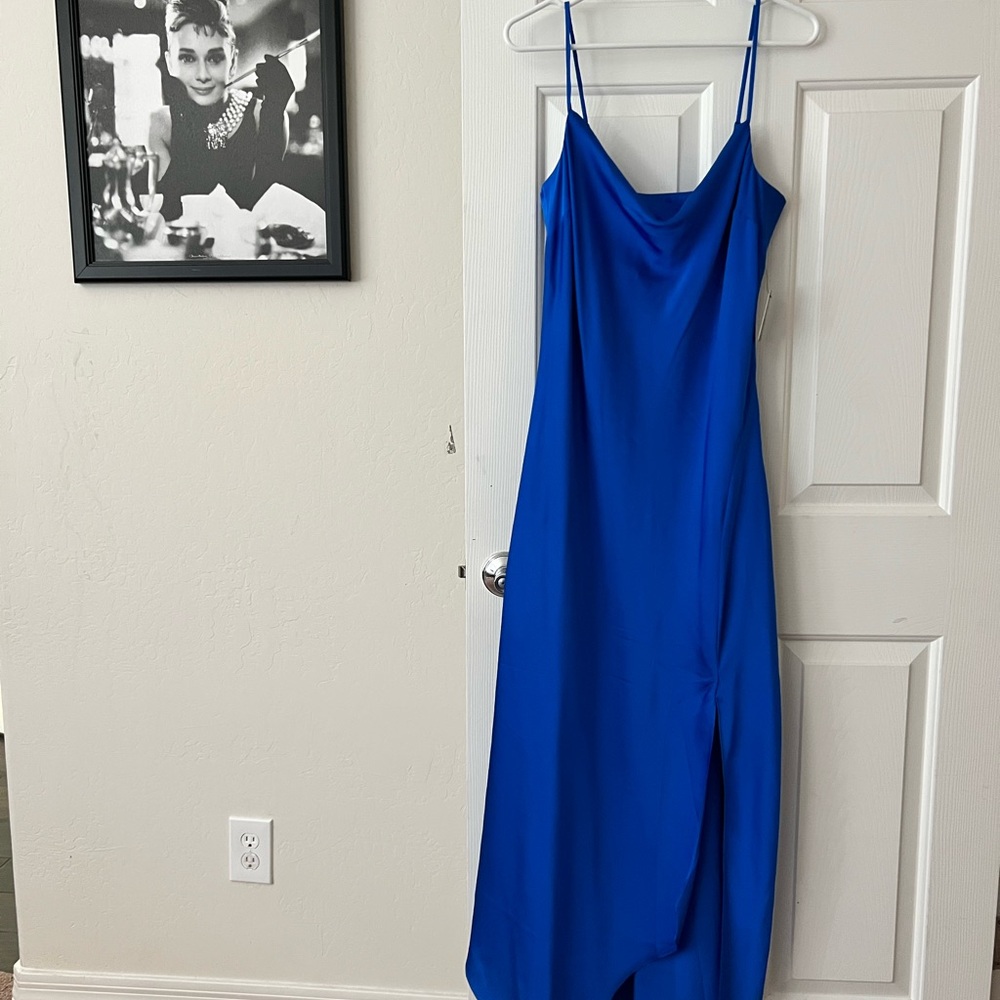 Express Royal Blue Maxi Dress with Spaghetti Straps